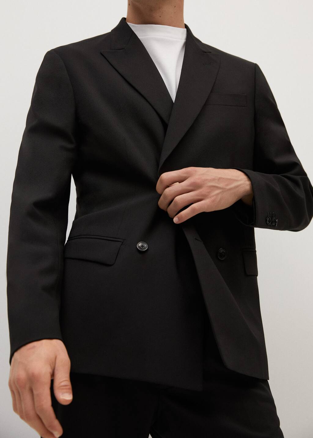 Mango Woollen wrap suit jacket 77044379 99