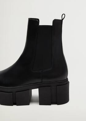 leather track sole ankle boots