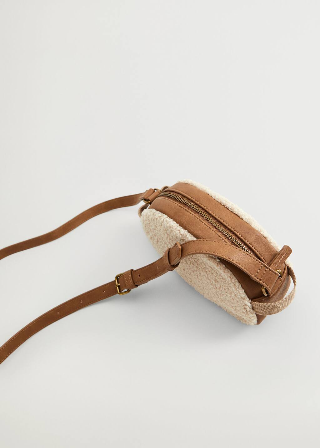 mango shearling clutch