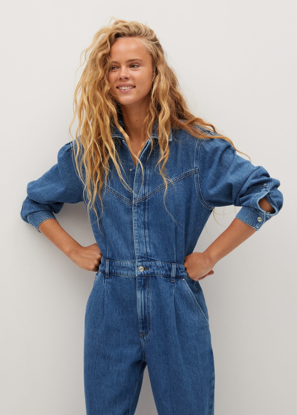 Modalite.net - Mango Cotton denim jumpsuit - 77046716 TO mango denim jumpsuit uk