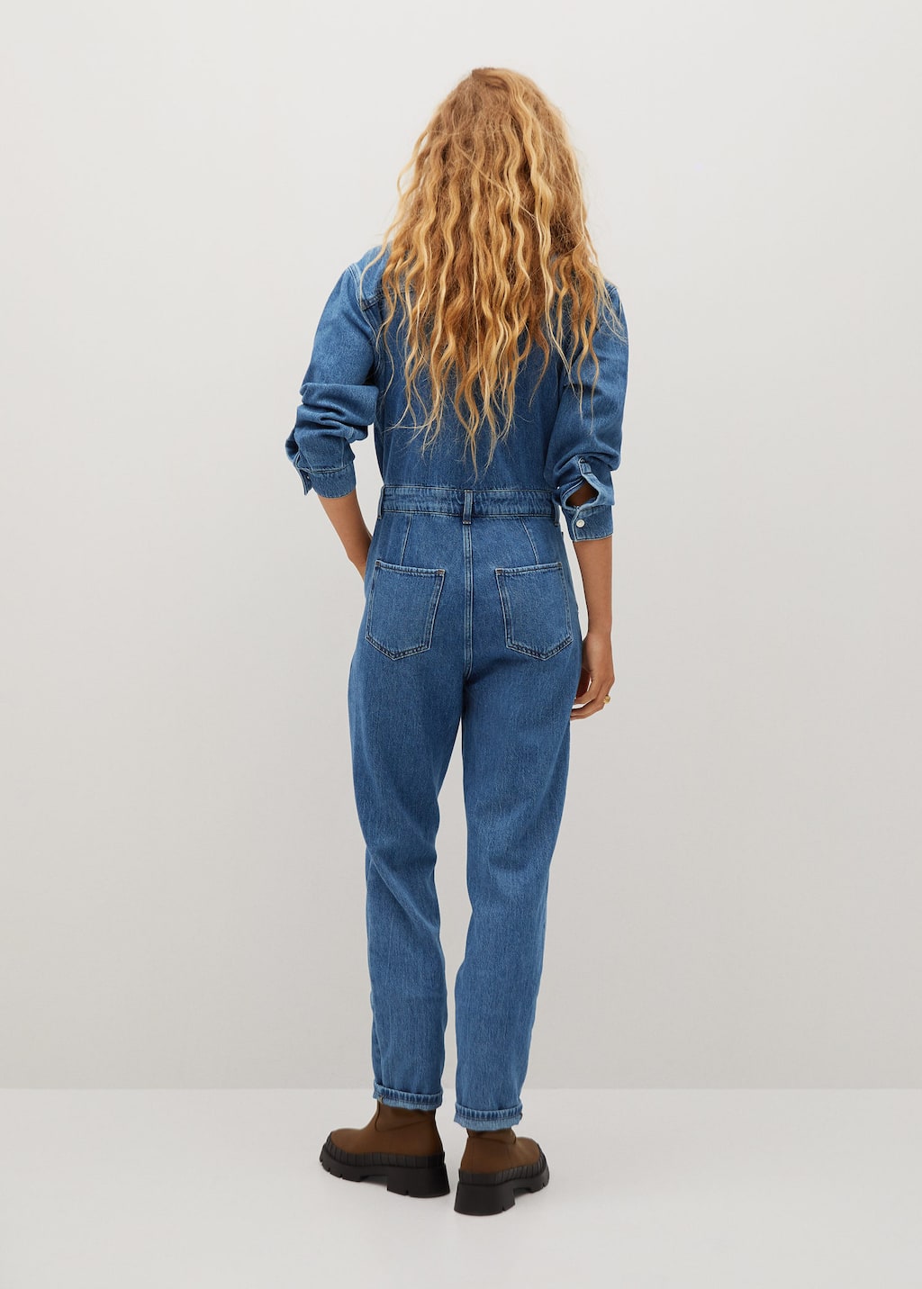 Mango Cotton denim jumpsuit 77046716 TO