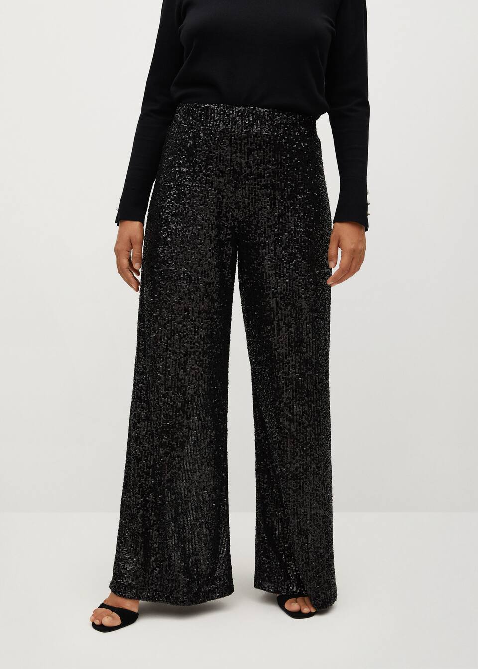 Sequined Palazzo Trousers Plus Sizes Violeta By Mango Singapore