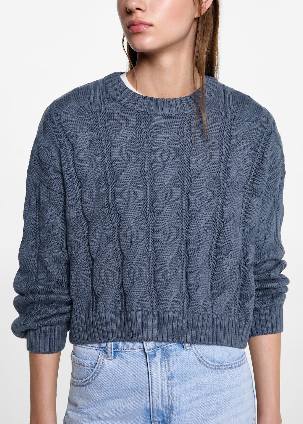 Braided knitted sweater