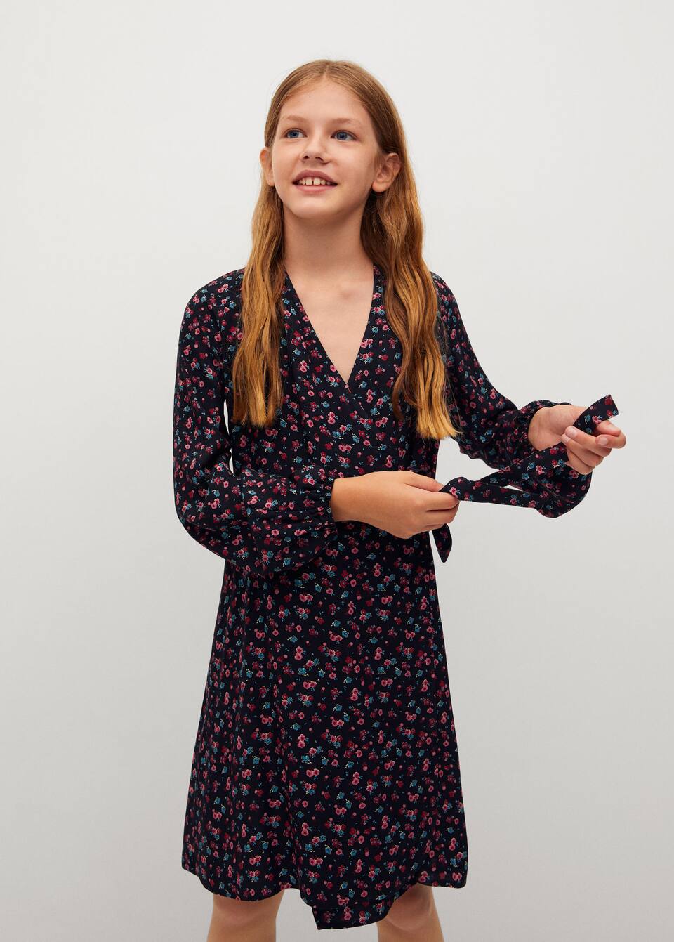 Cicek Desenli Dokumlu Elbise Kiz Cocuk Mango Kids Turkiye