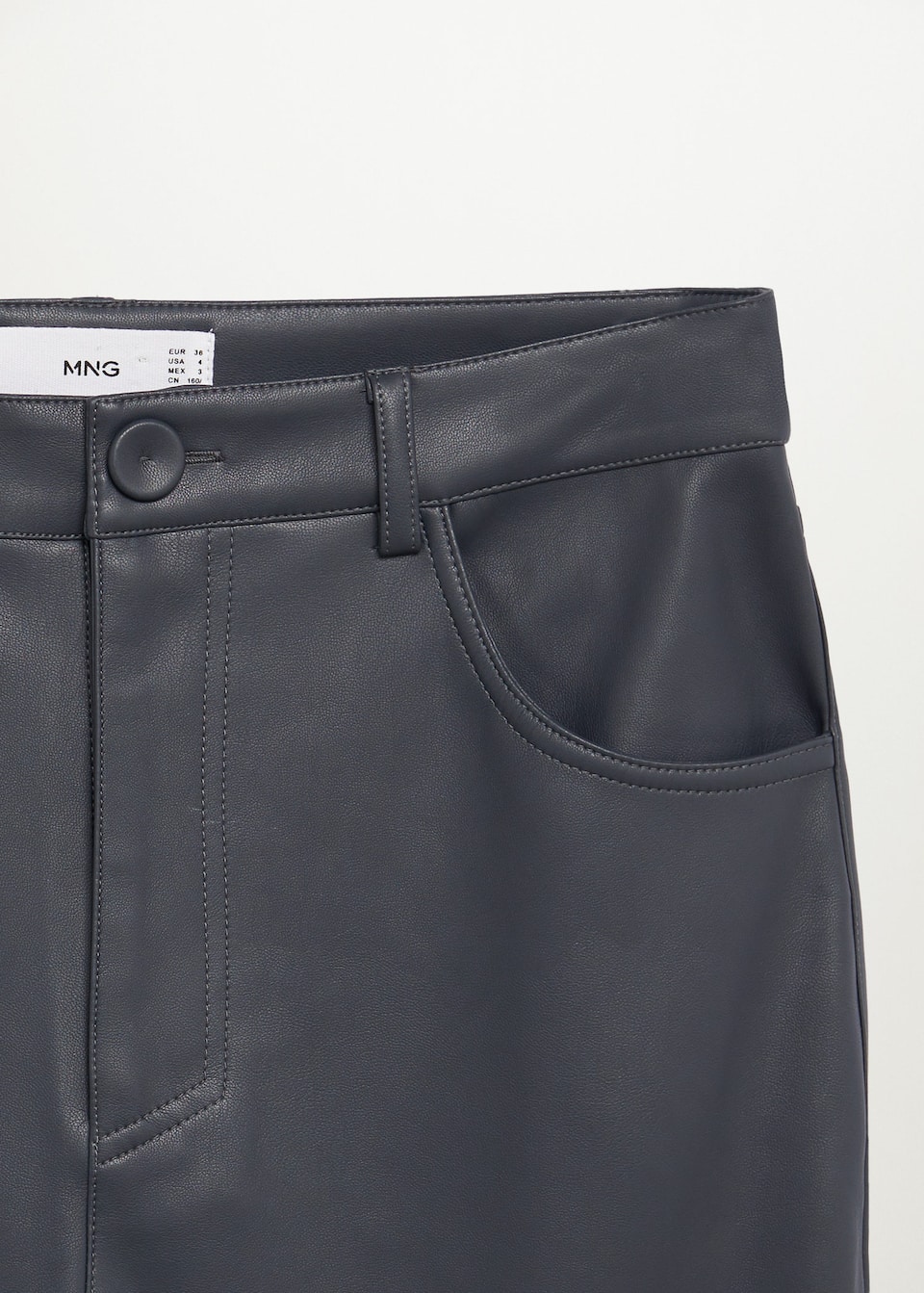 Leather Effect Straight Trouser Woman Mango Singapore