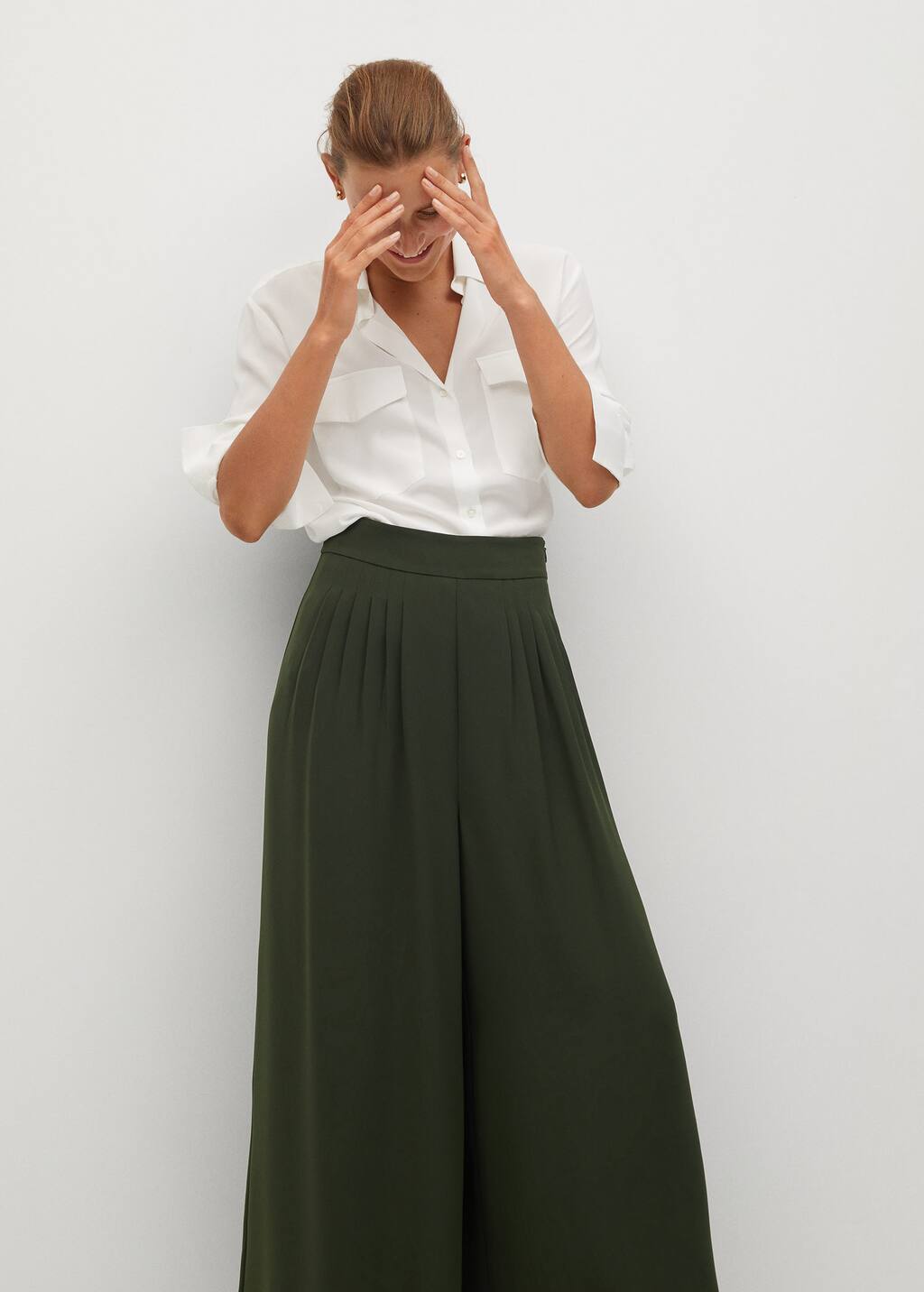 Pantalón culotte plisado - Mujer | MNG Nicaragua