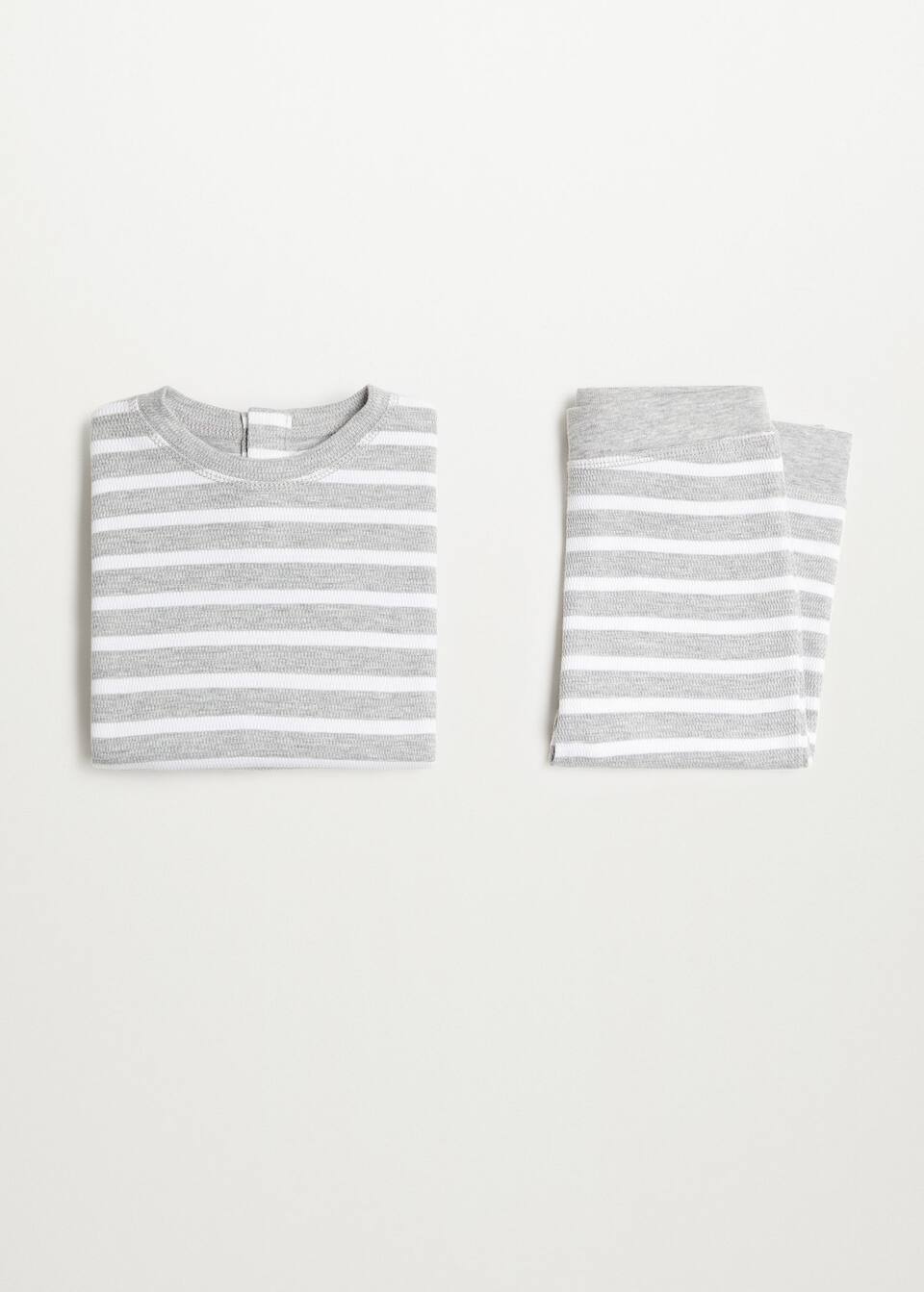 Cizgili Pamuklu Uzun Pijama Takimi Erkek Cocuk Mango Kids Turkiye