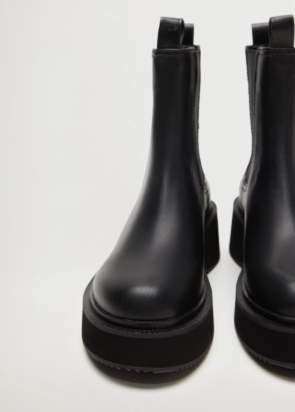 platform ankle boots with elastic panels