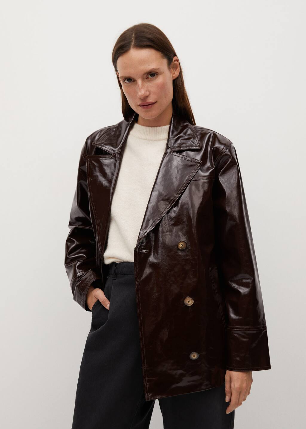 mango veste cuir femme