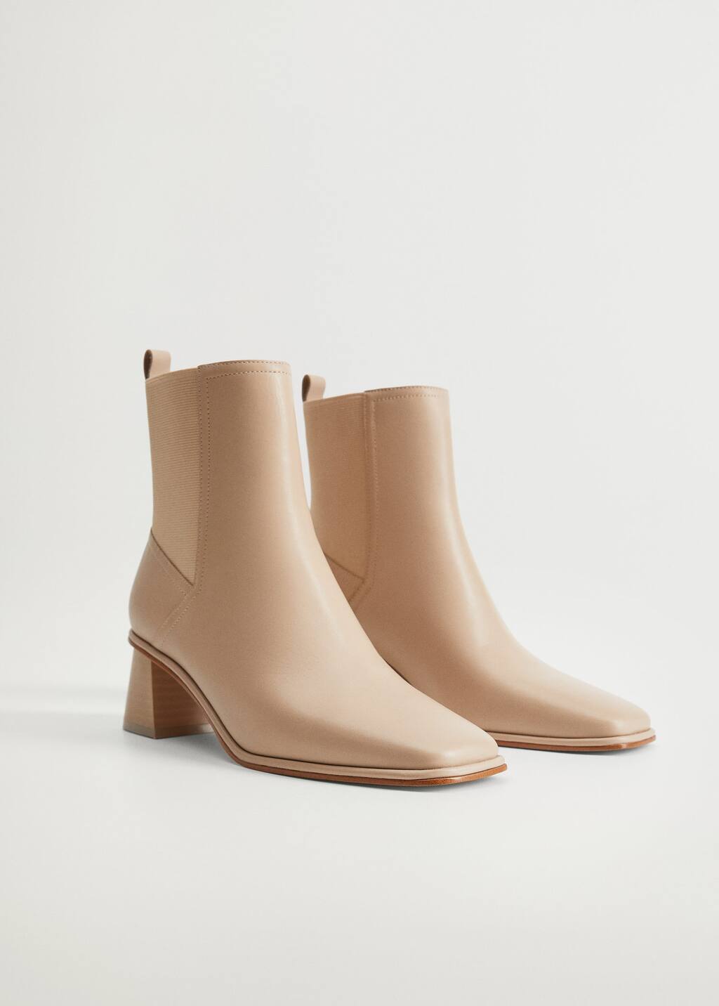 mango heel leather ankle boot