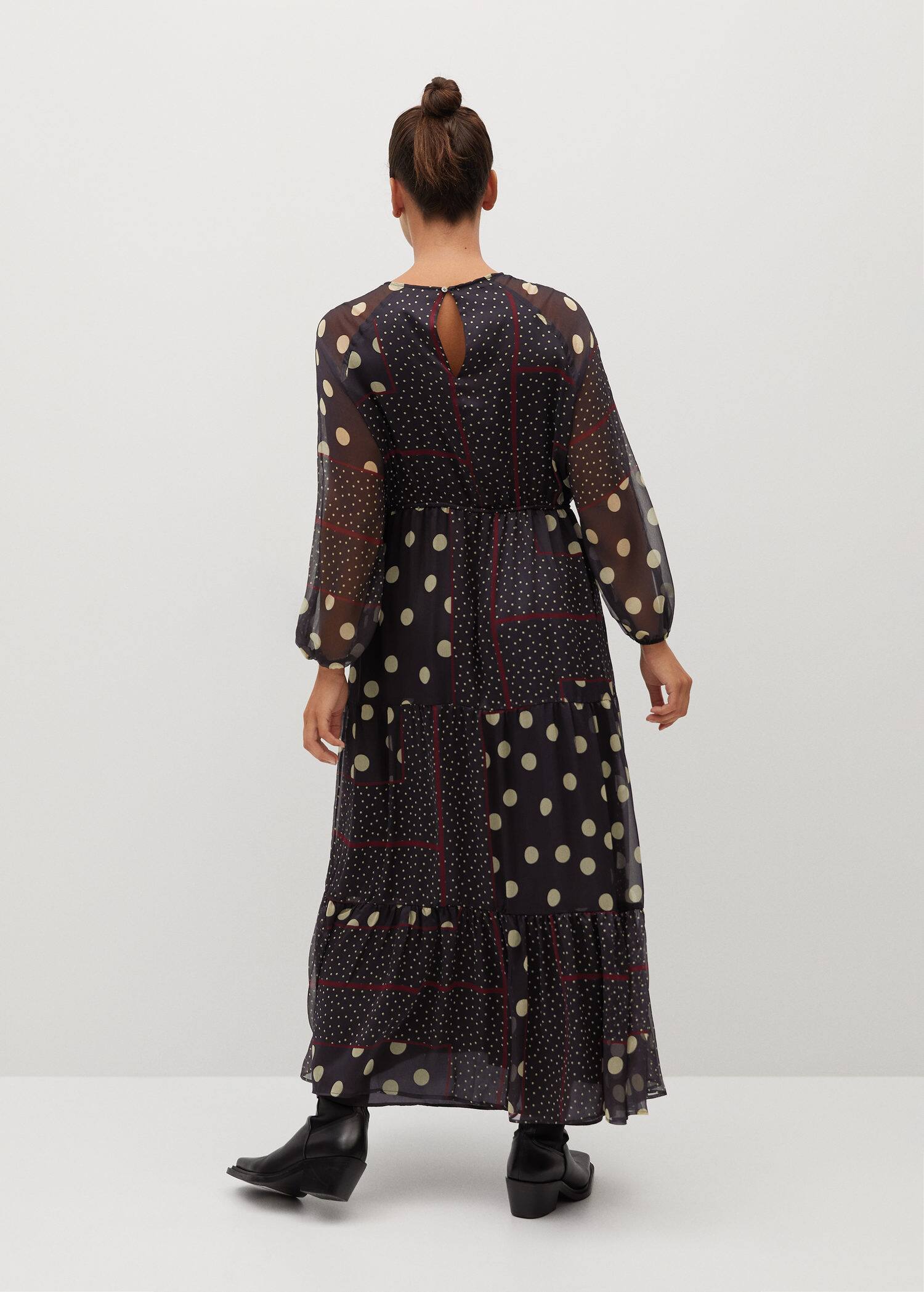 Mango Kleid Braun Mit Punkten Mango Kleid Braun Mit Punkten
