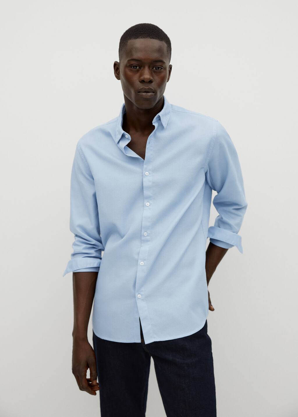 muscle fit cotton shirt