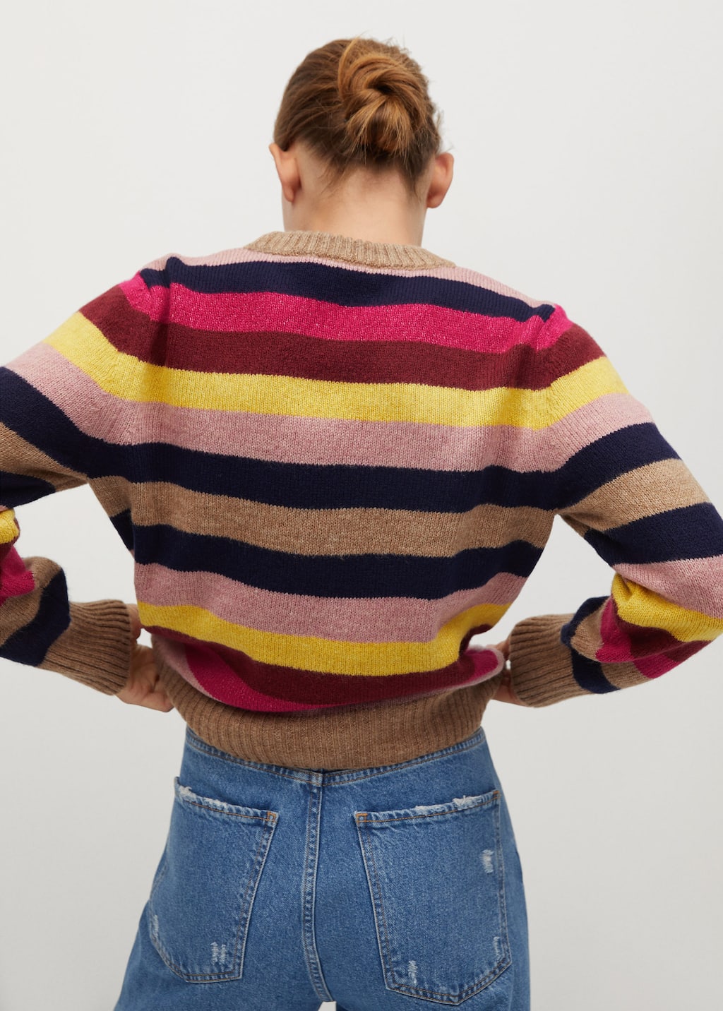 Meerkleurige gebreide trui Dames | Mango Nederland Meerkleurige gebreide trui Dames | Mango Nederland
