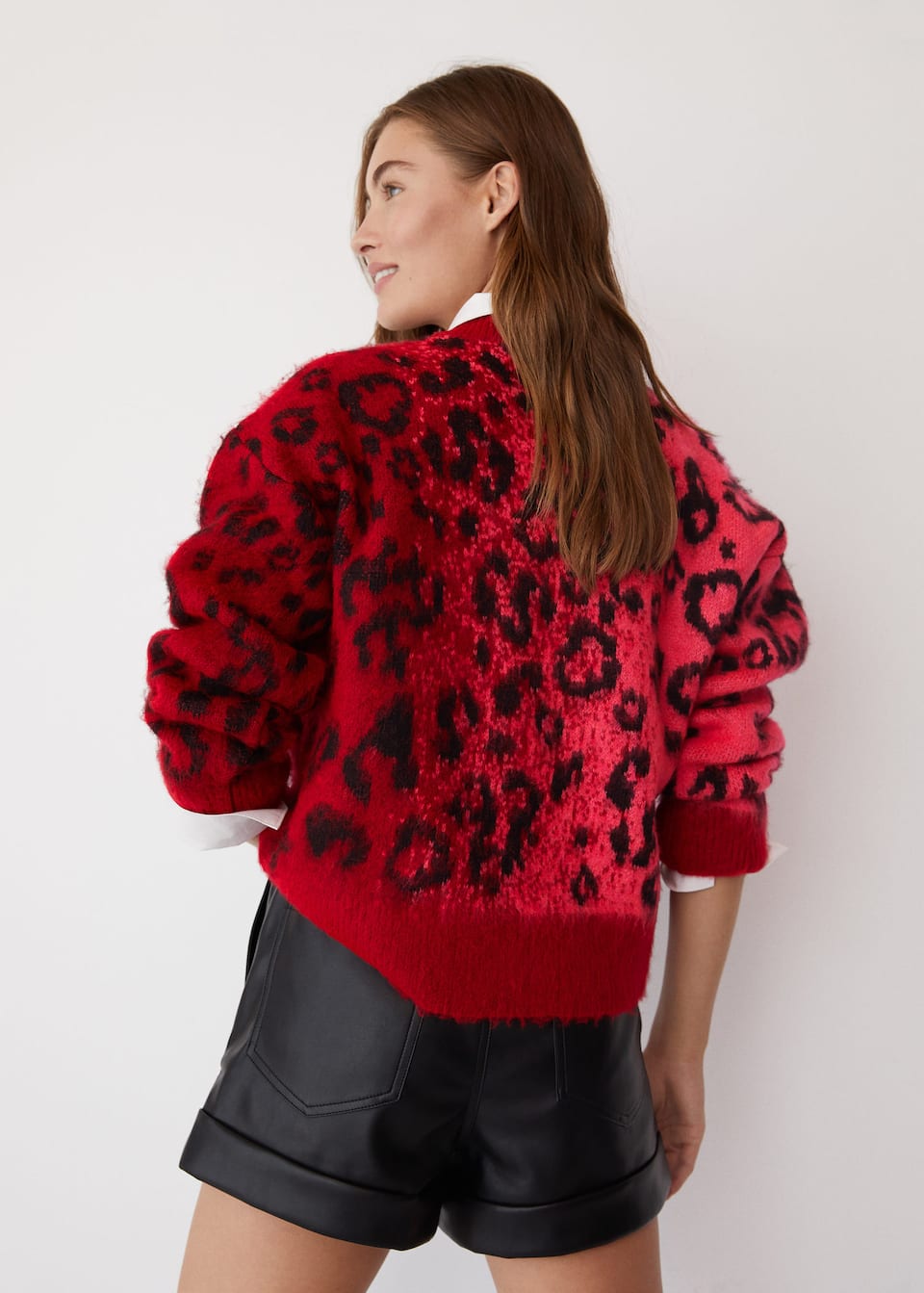 Leopar Desenli Kazak Kadin Mango Turkiye