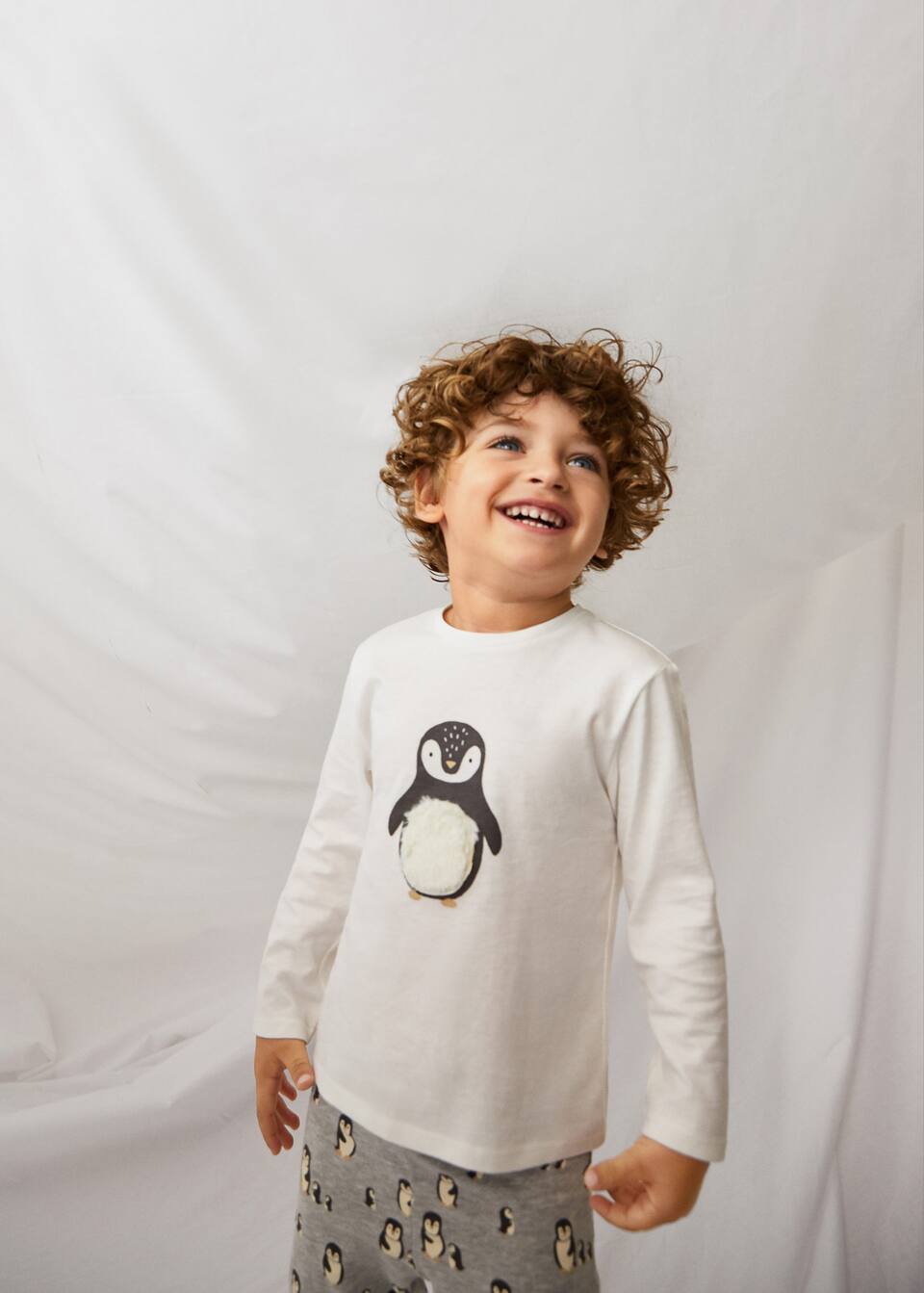 Organik Pamuklu Desenli Uzun Pijama Takimi Erkek Cocuk Mango Kids Turkiye