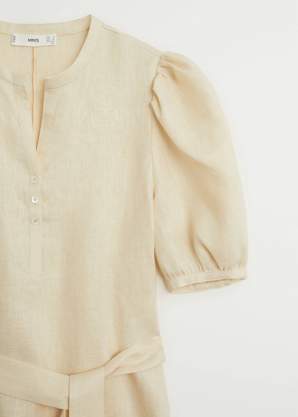 mango belt linen dress