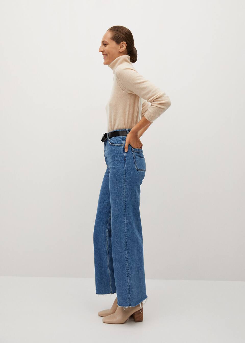 Mid Waist Culotte Jeans Woman Mango Singapore