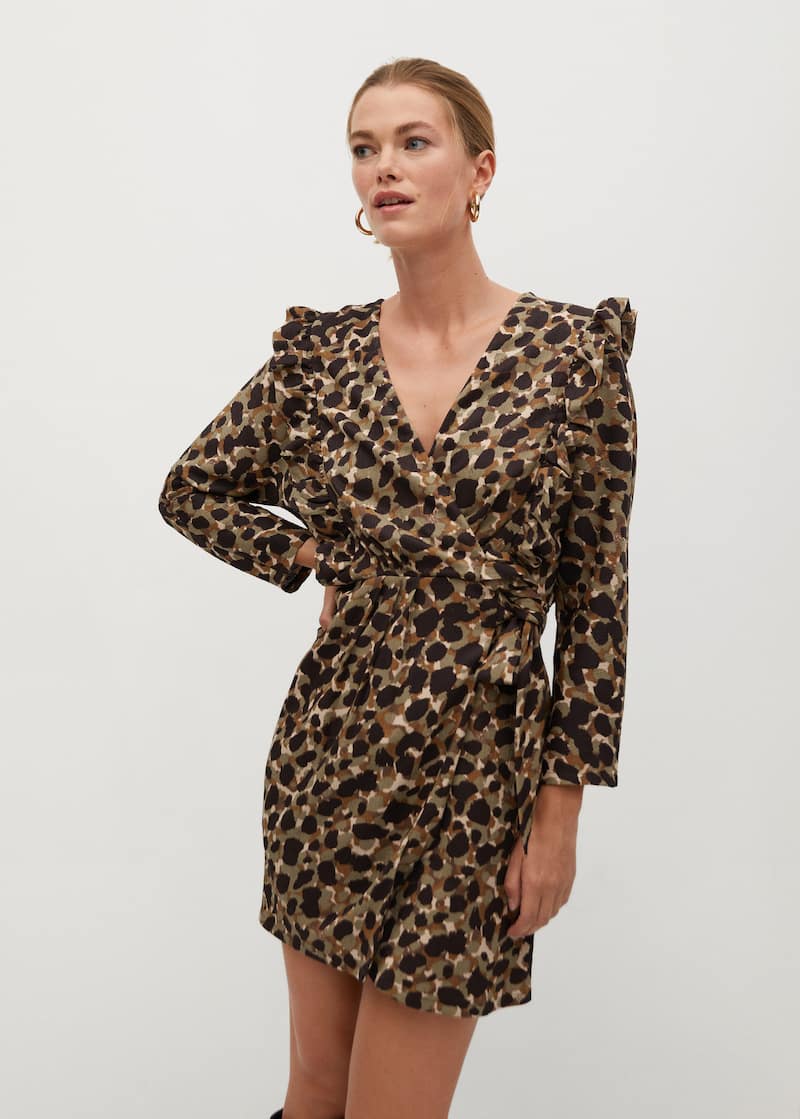 Mango Kleid Braun Mit Punkten Mango Kleid Braun Mit Punkten