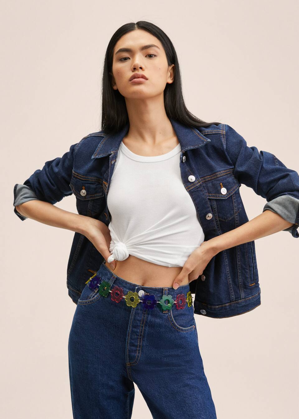 Dark Denim Jacket Woman Mango Kosovo