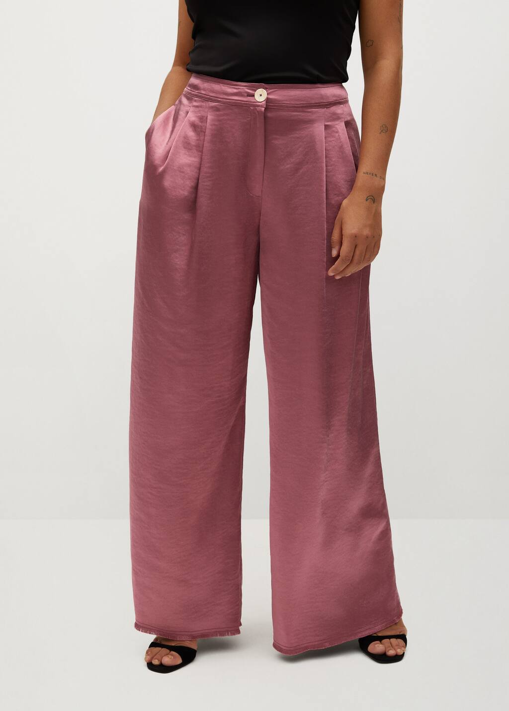 Pantalon palazzo satinado Clearance