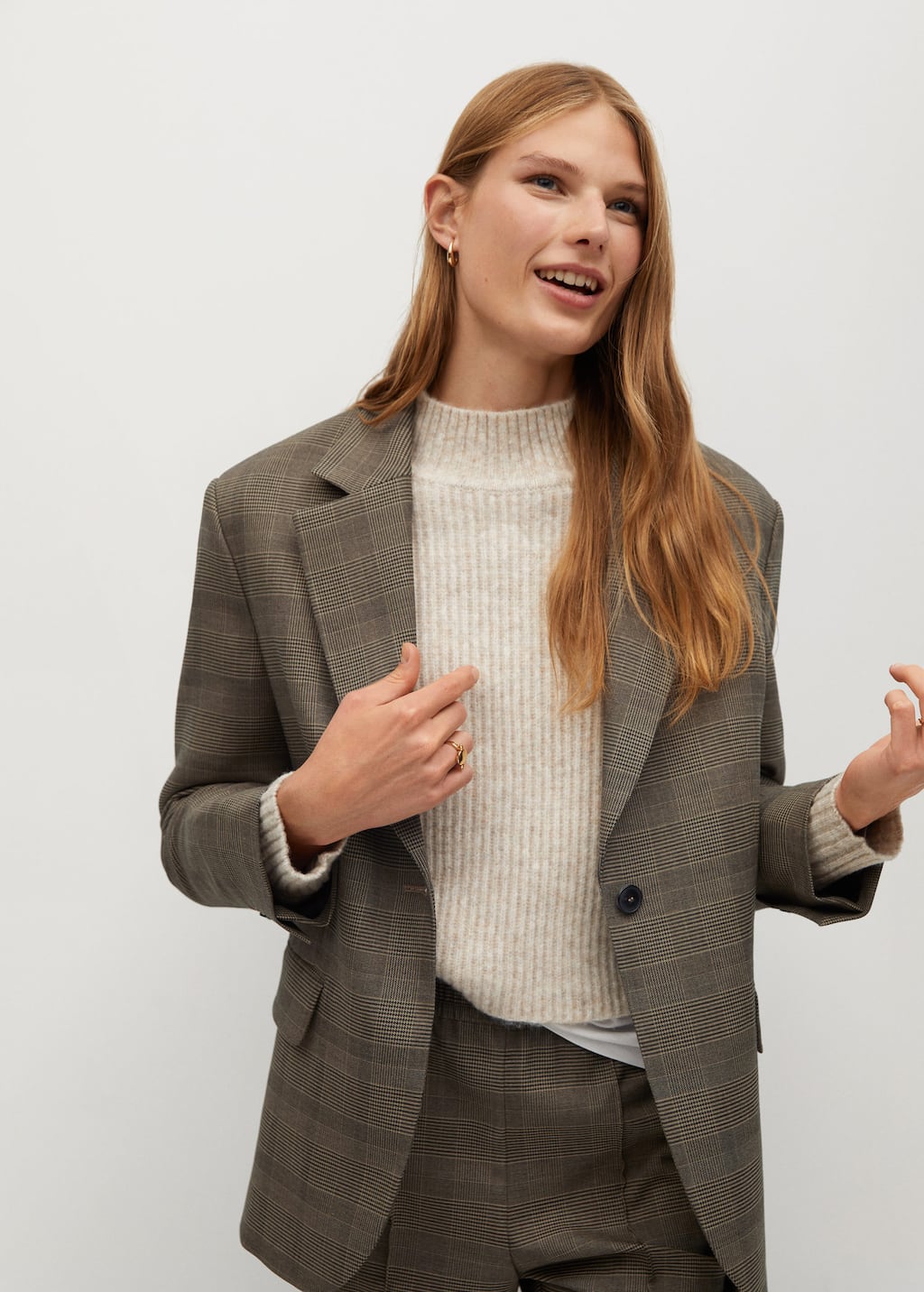 mango structured wool blazer