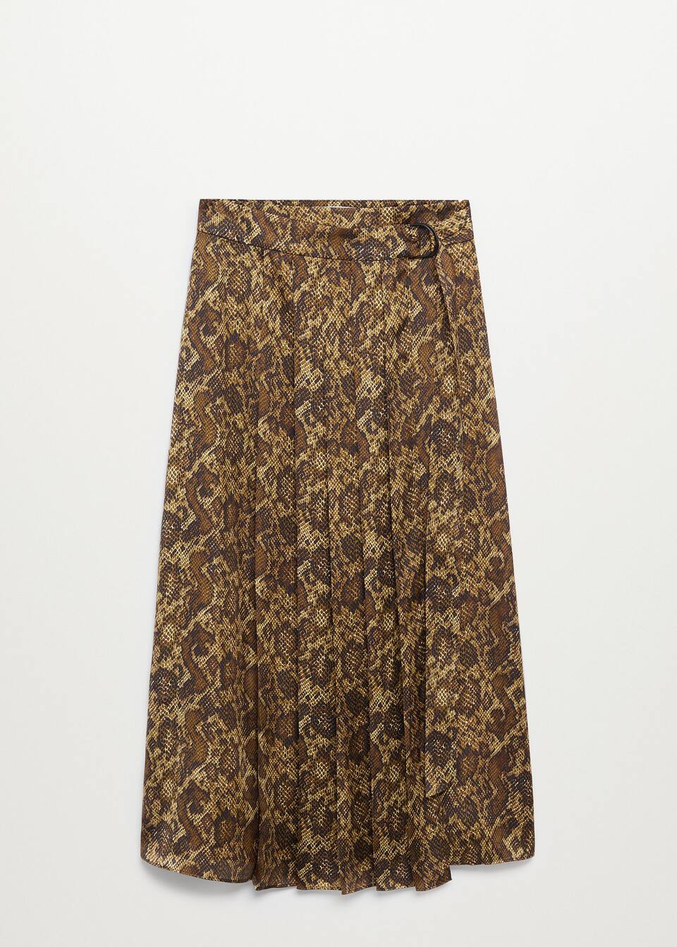 yilan derisi desenli etek kadin