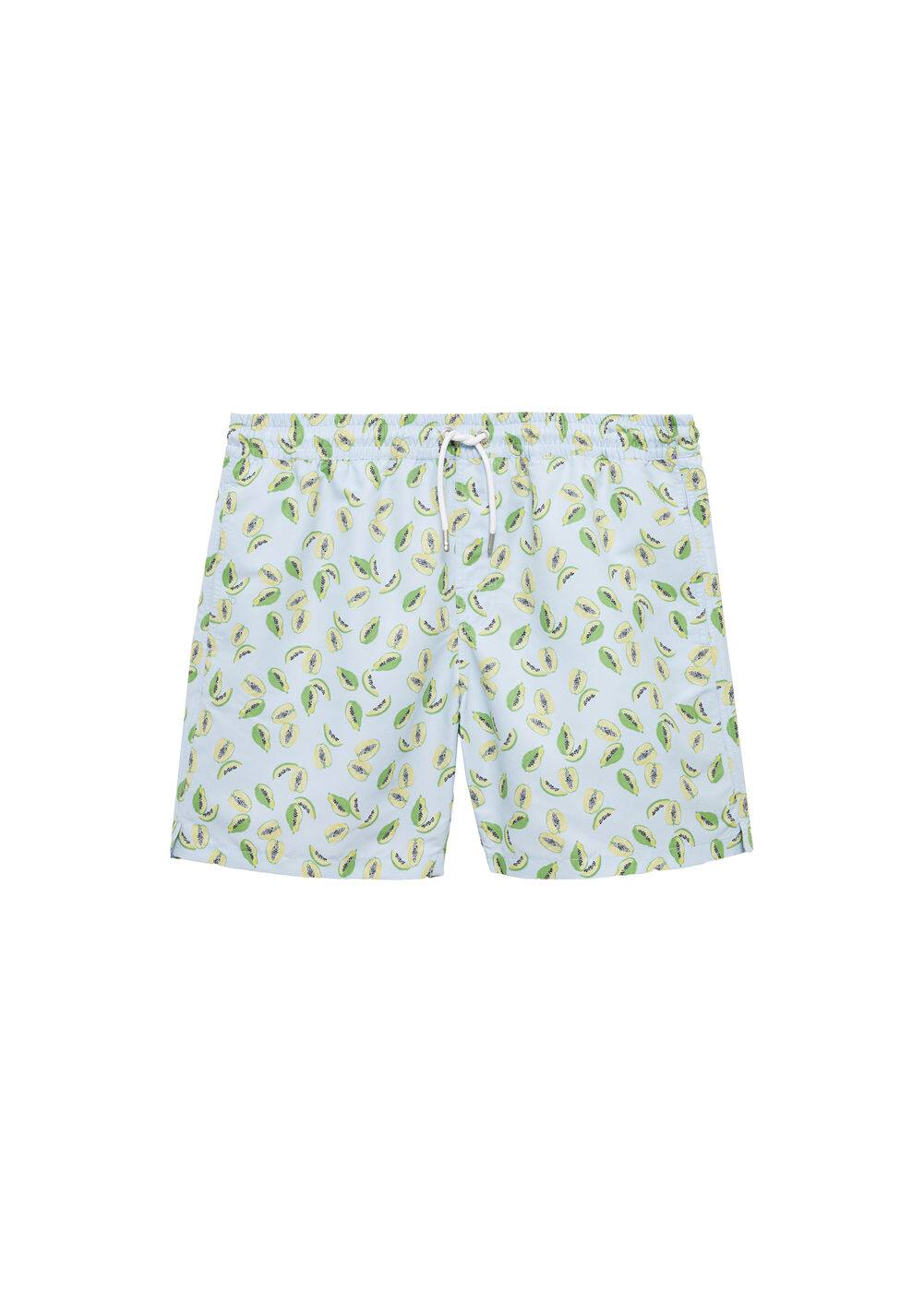 Mango Fruits Print Swimsuit Sky Blue In Bleu Ciel