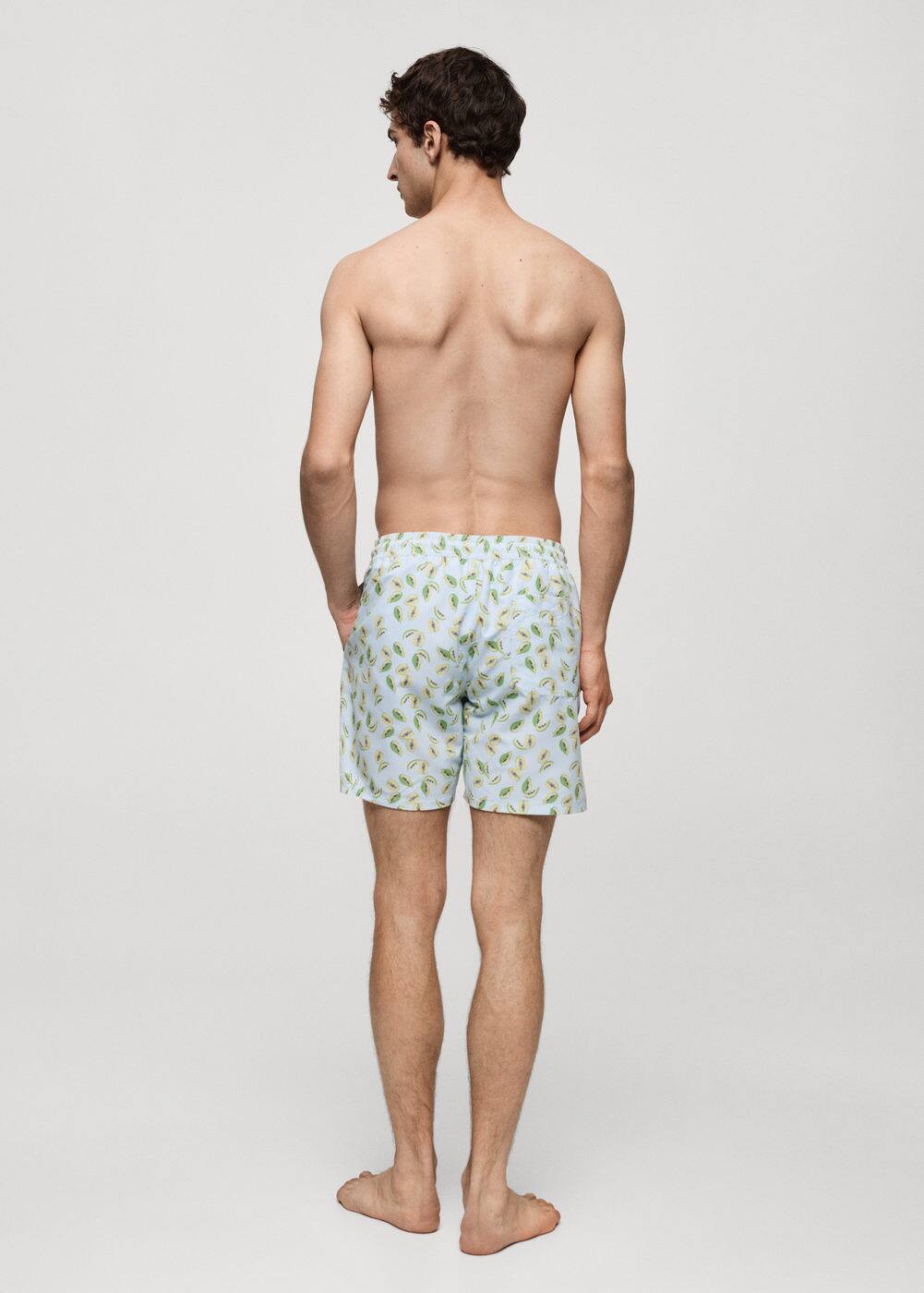Mango Fruits Print Swimsuit Sky Blue In Bleu Ciel