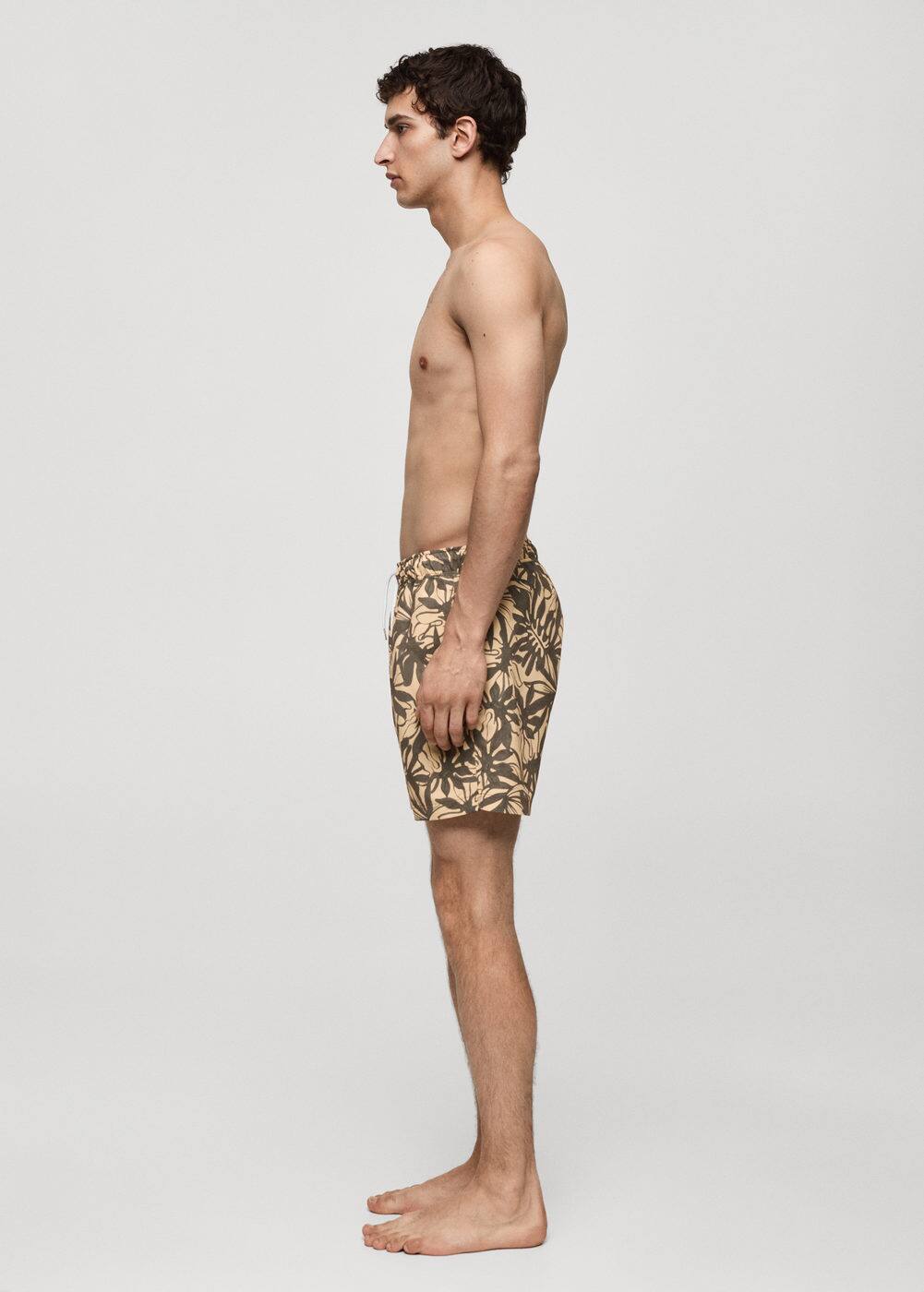 Mango Floral Print Swimsuit Yellow In Jaune