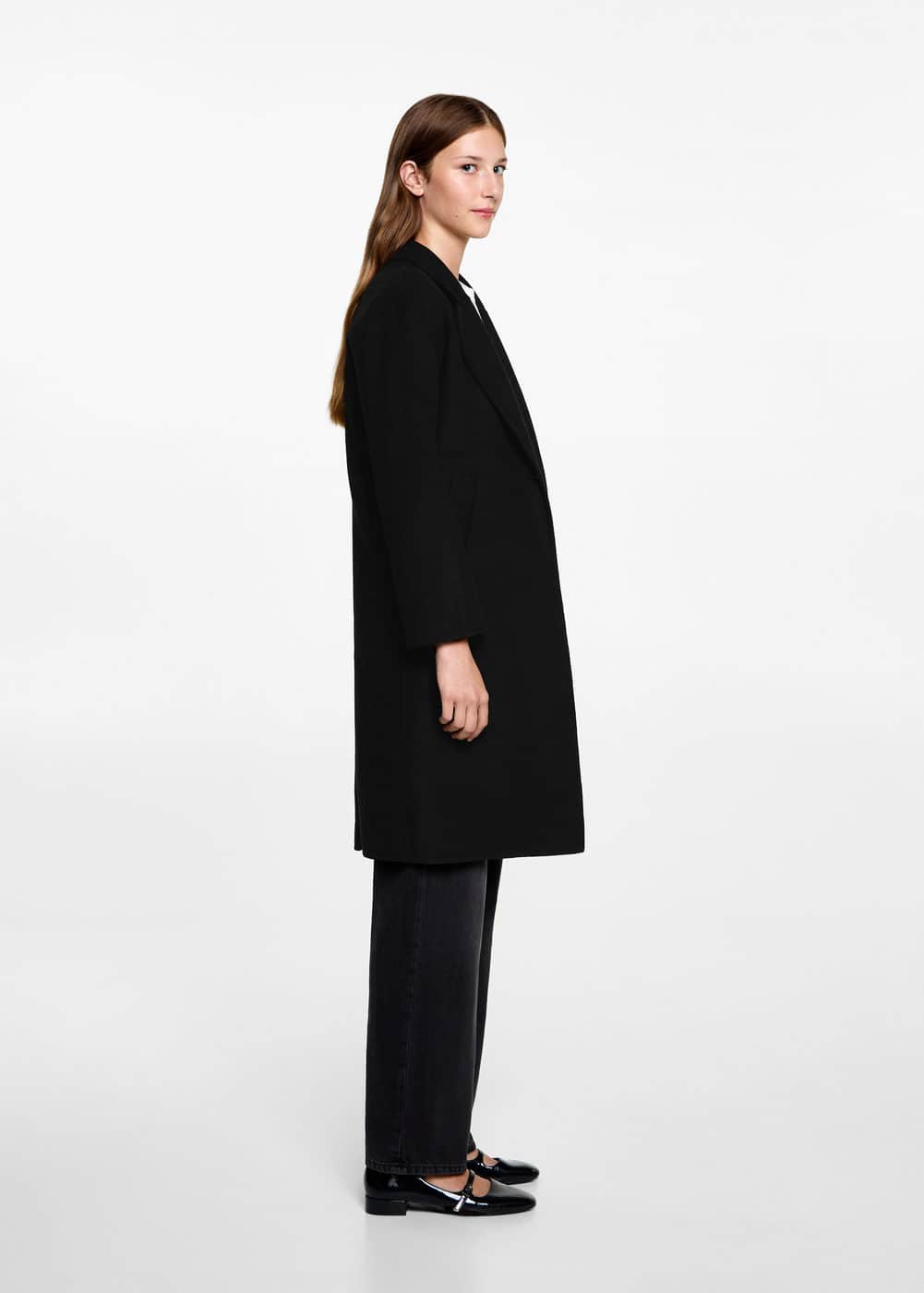 Mango Manteau In Noir
