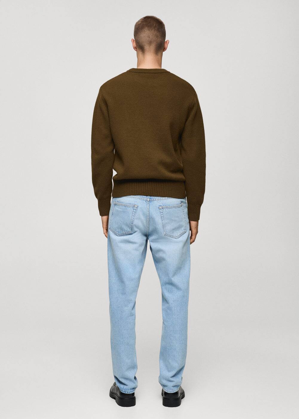 Mango Knitted Wool Blend Sweater Olive Green In Olive