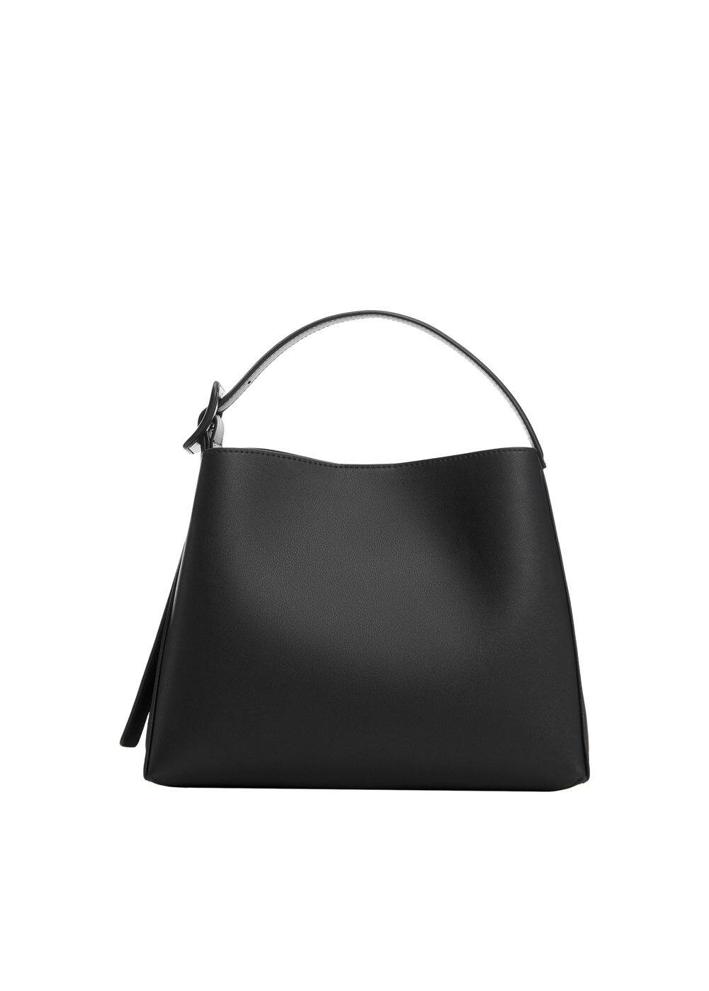 Mango Shopper Bag With Buckle Black In Noir