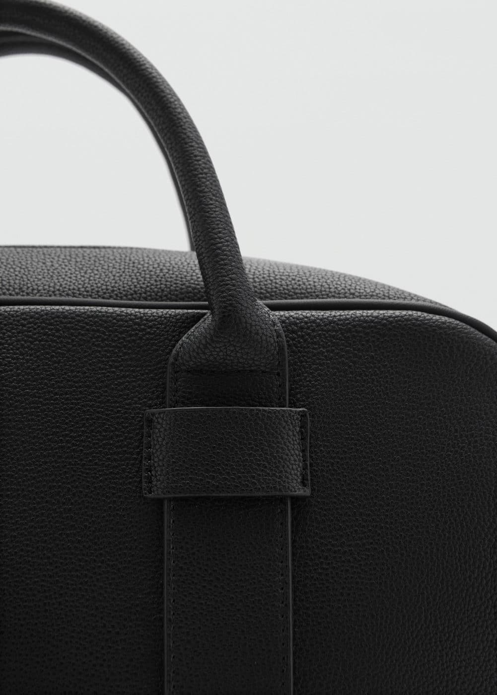 Mango Leather-effect Briefcase Black In Noir