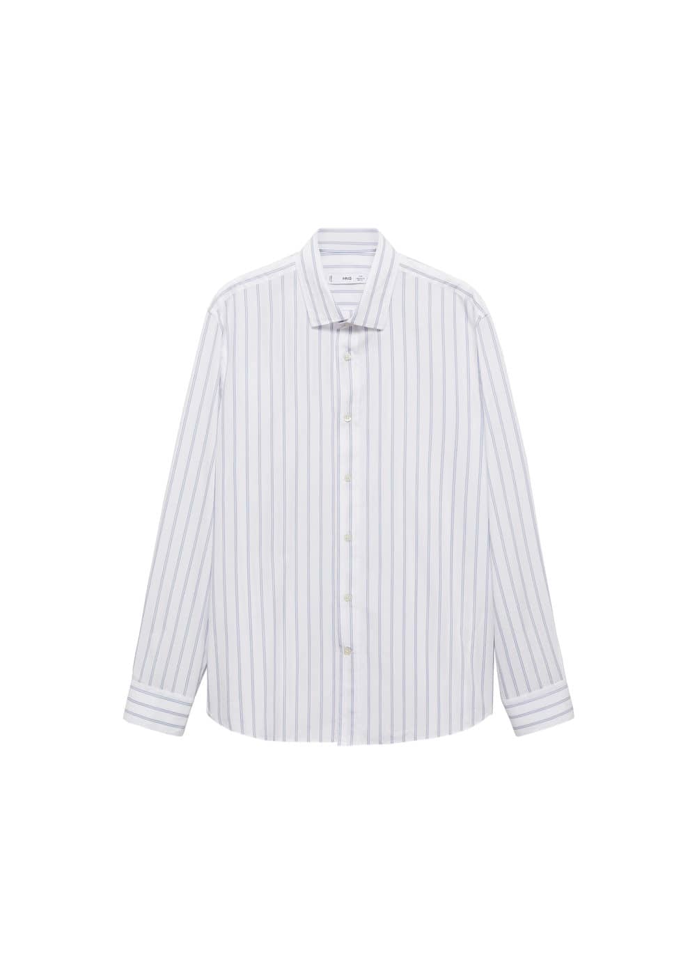 Mango Chemise Regular-fit Coton Rayures In Bleu Ciel