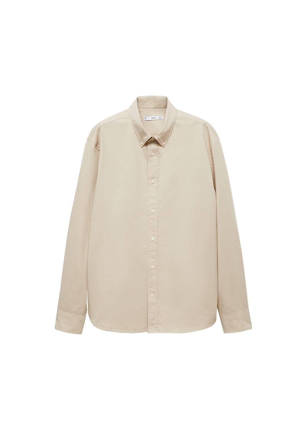 Mango Chemise Regular Fit Coton In Beige