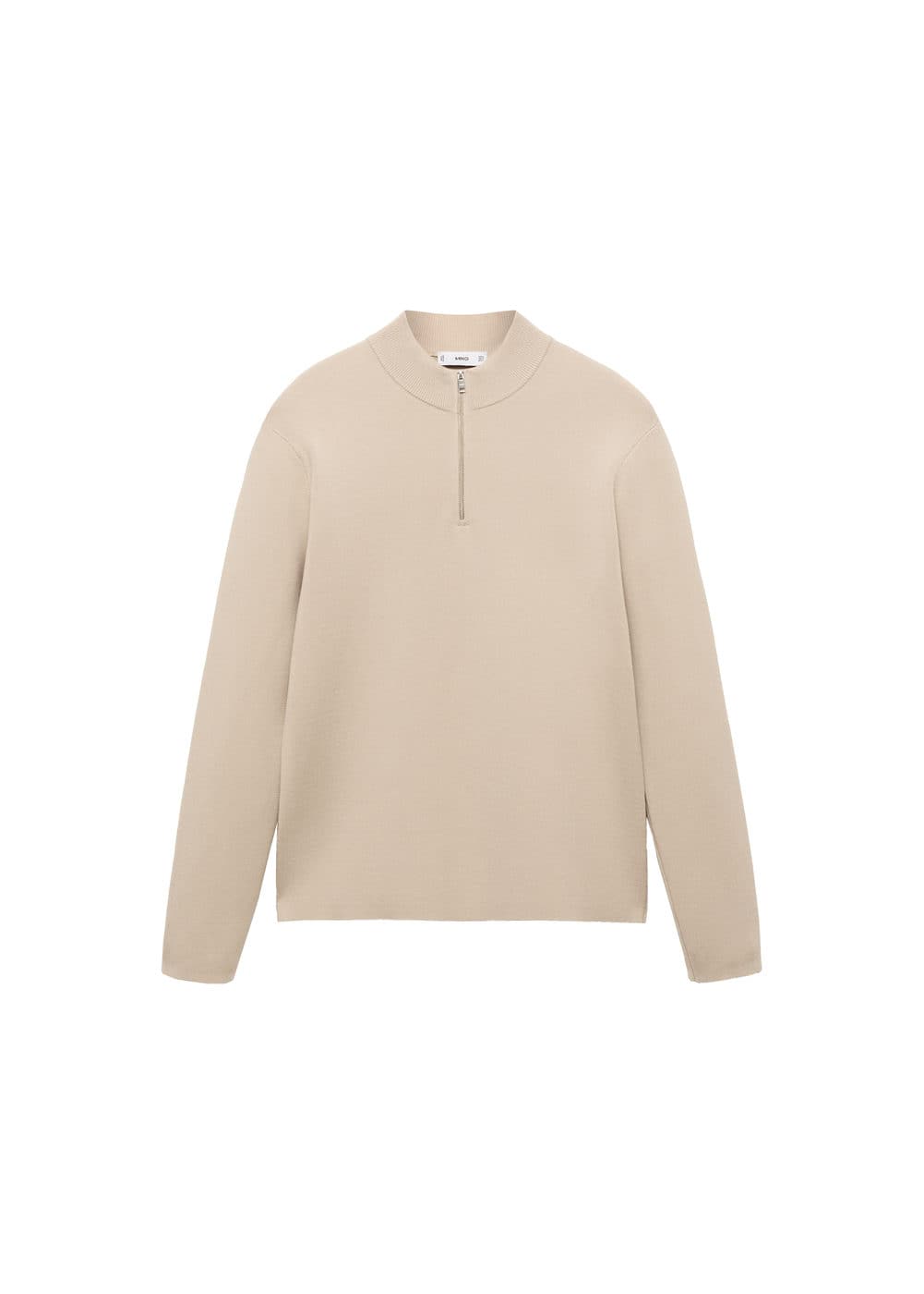 Mango Pull-over Col Montant Zip In Beige