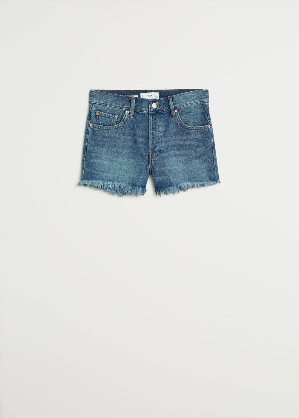 Frayed hem denim shorts