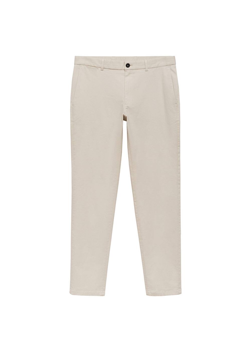 Mango Pantalon Chino Slim Fit Serge In Écru
