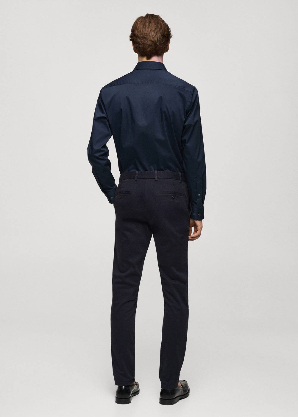 Mango Pantalon Chino Slim Fit Serge In Bleu Marine Foncé
