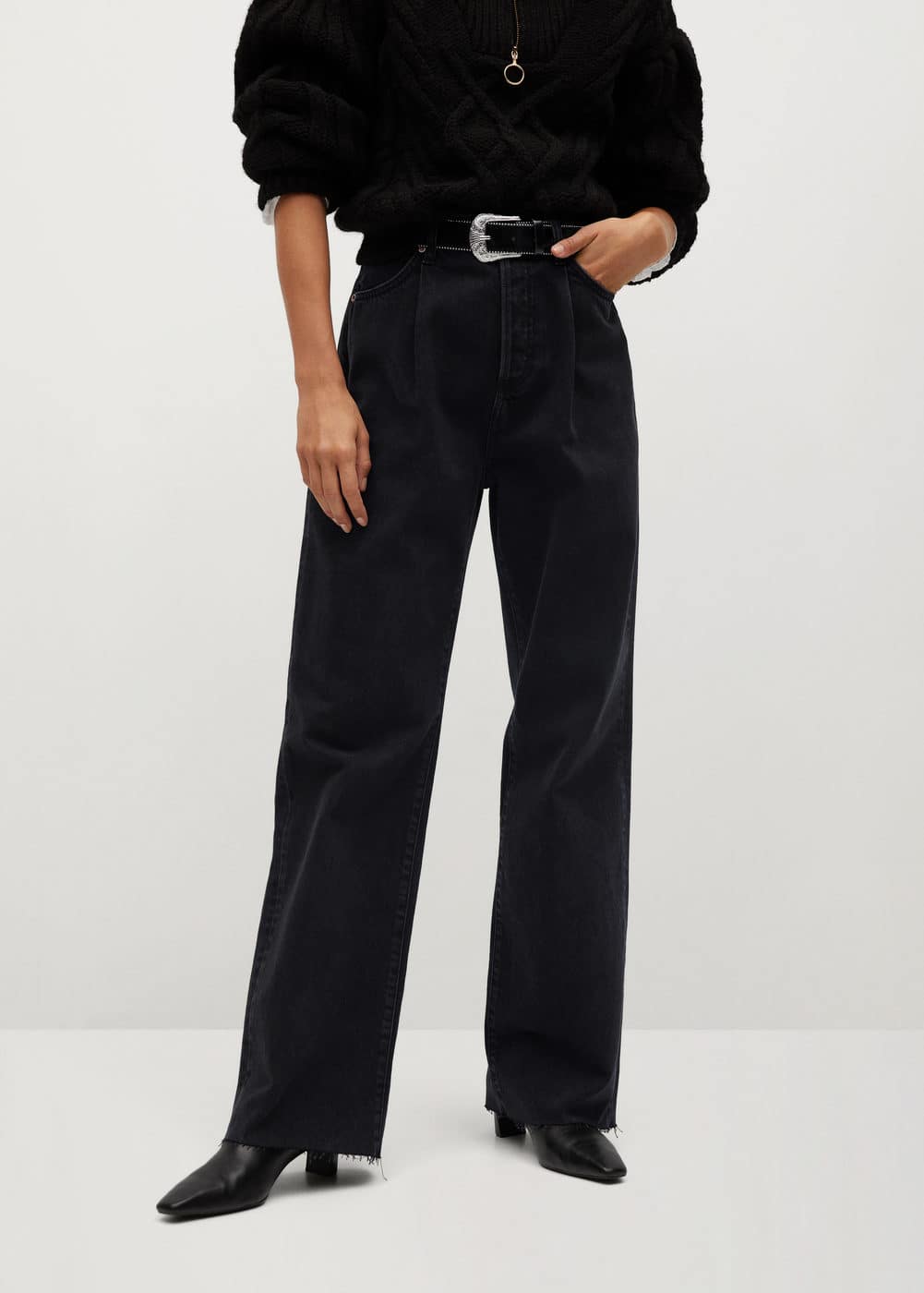 m-daniela:jeans tiro alto wideleg pinzas