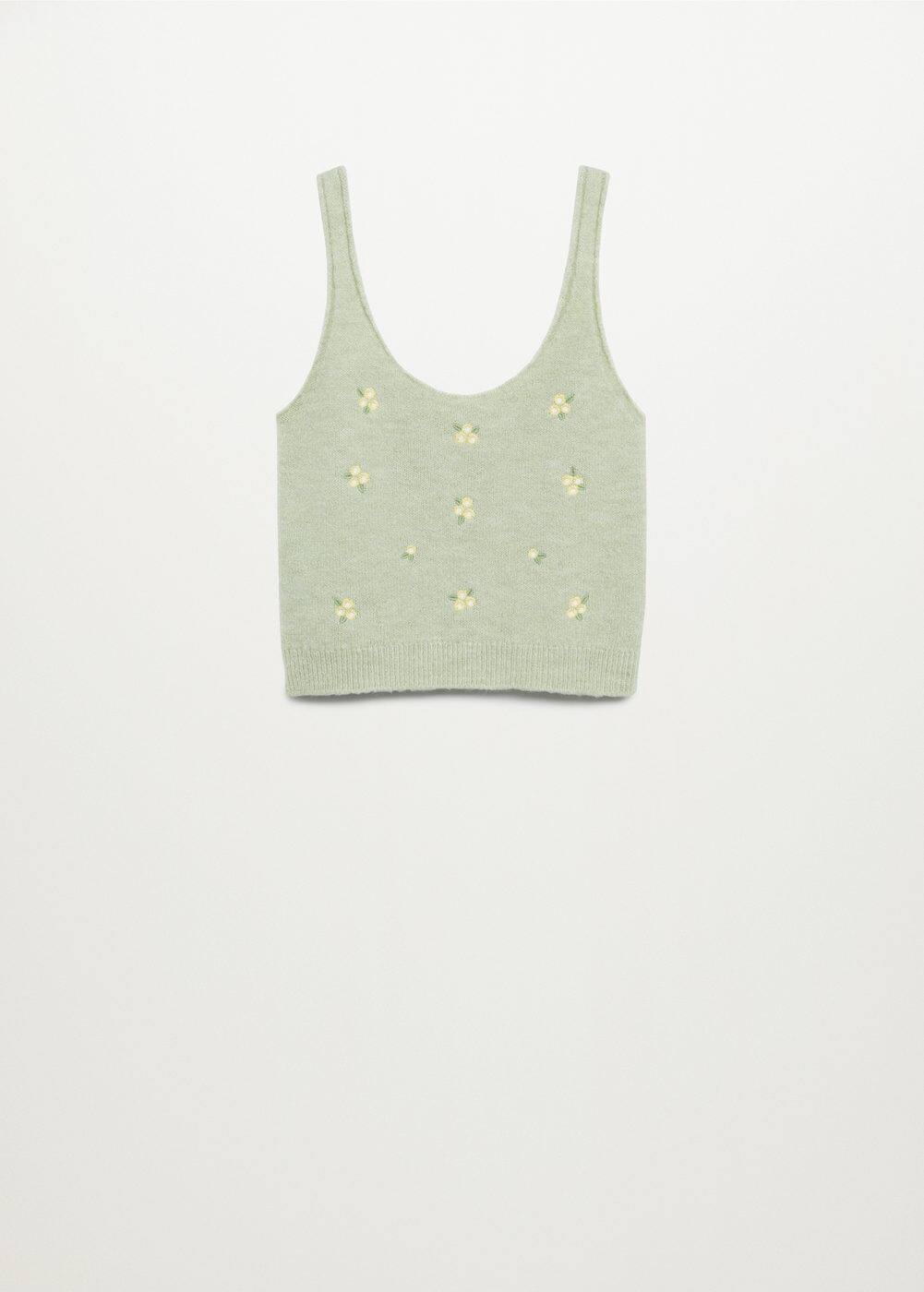 Embroidered flower top