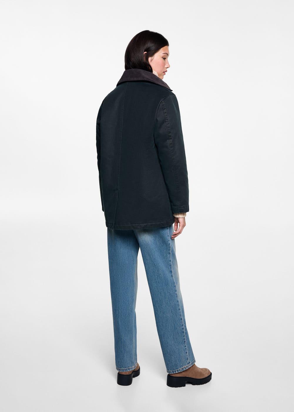 Mango Manteau In Bleu Marine Foncé