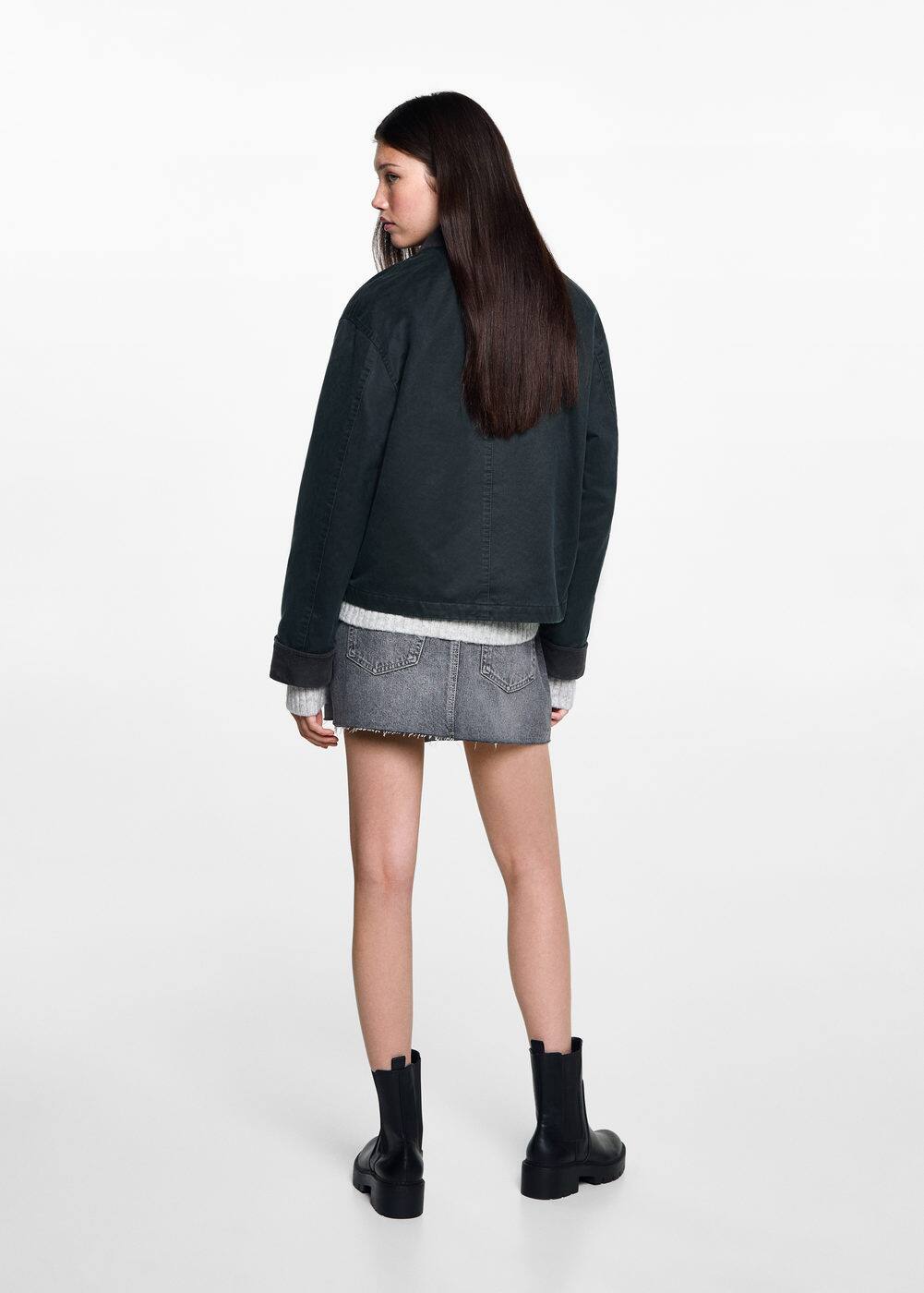 Mango Manteau In Bleu Marine Foncé