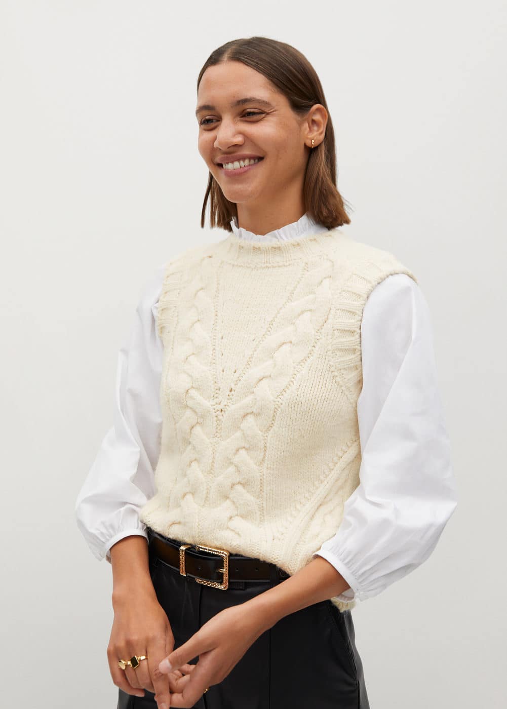 Cableknit vest Women Mango USA