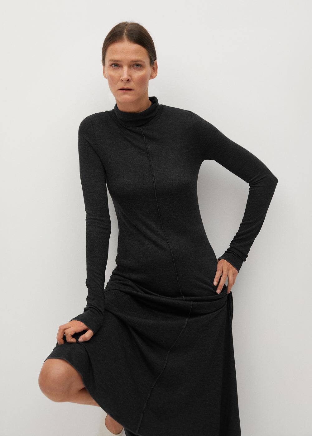 m-almi:vestido punto cuello alto