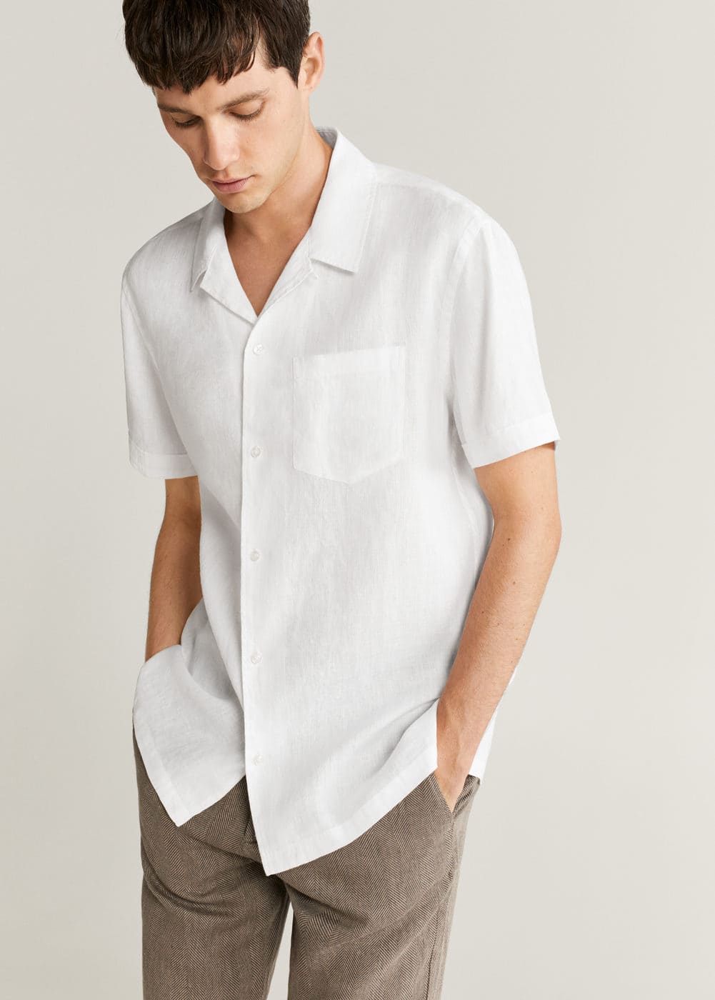 h-hawai:camisa regular-fit 100% lino