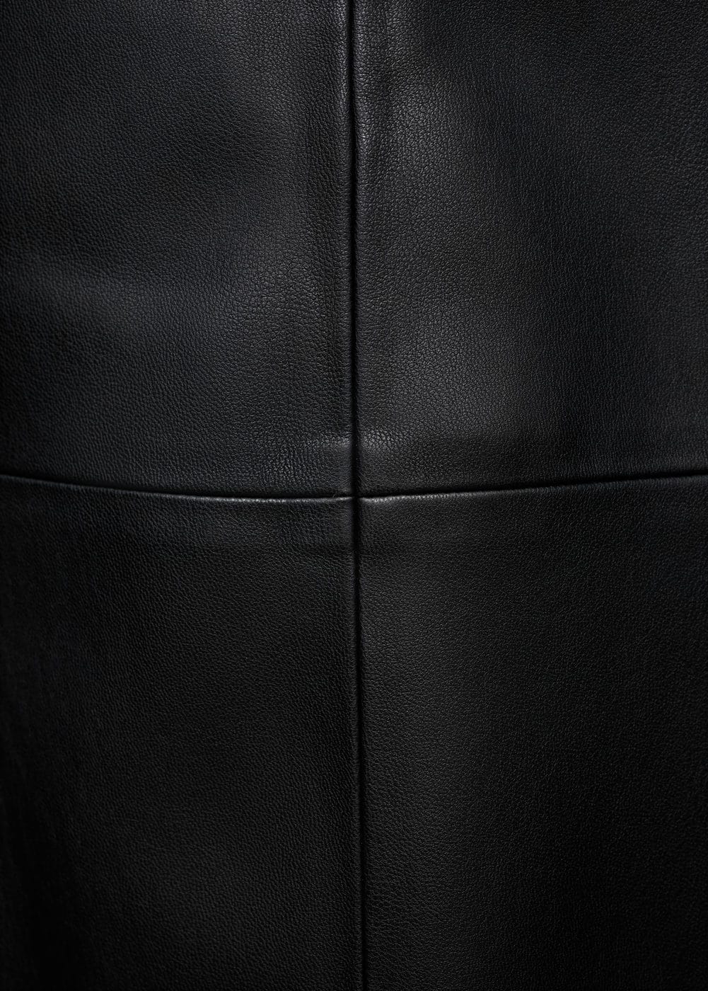 Mango Jupe Midi Similicuir In Noir