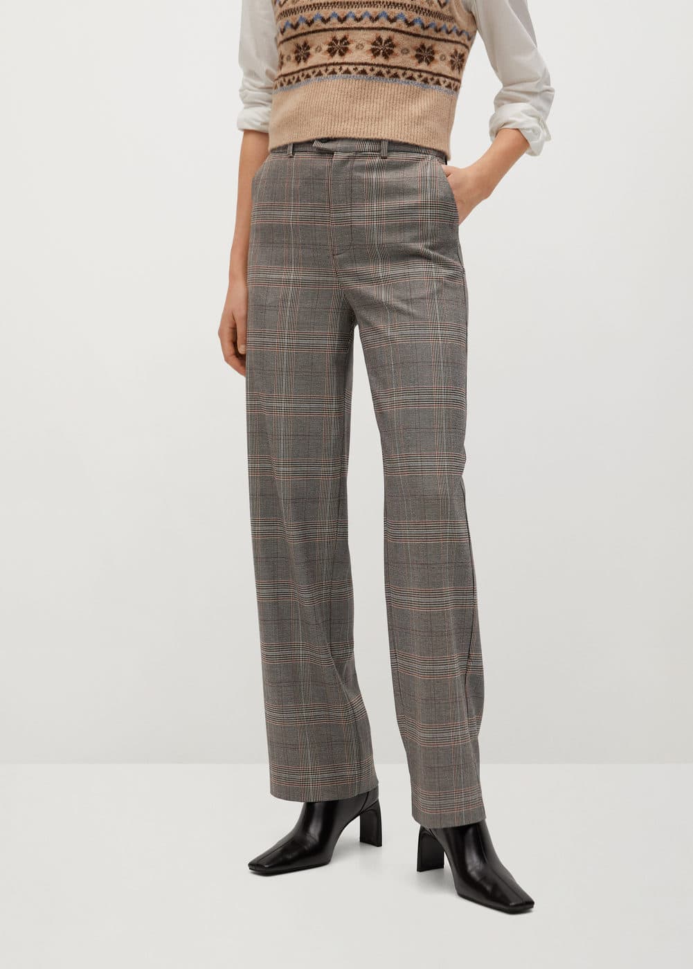 m-pati:pantalon recto cuadros