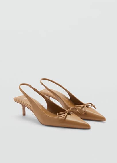 Mango Kitten Shoes With Bow Detail Medium Brown In Medium Brown
