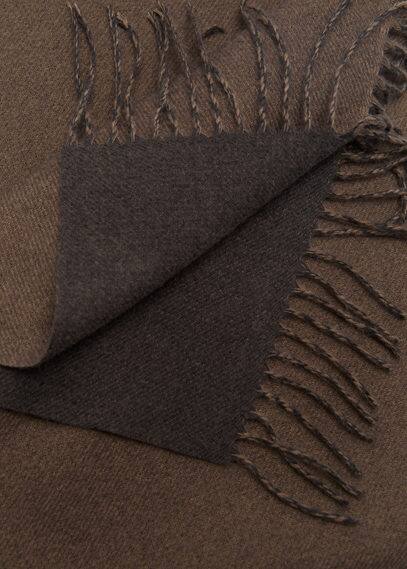 Shop Mango Man Écharpe Bicolore Franges Marron Moyen - Homme - Taille Unique - In Medium Brown